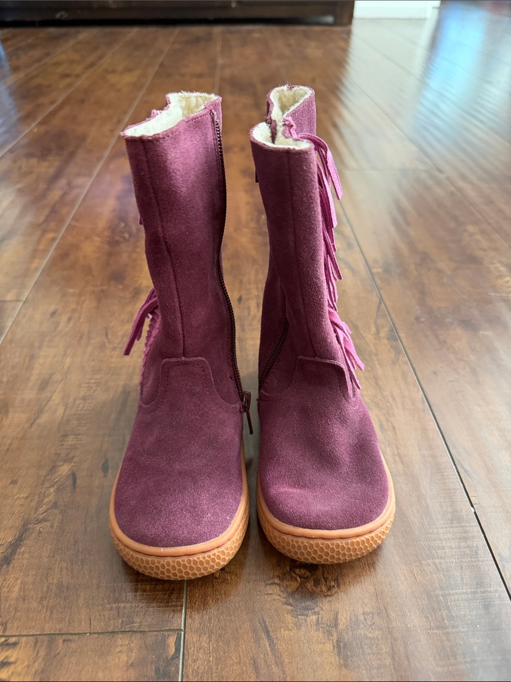 Livie and Luca Collab with Matilda Jane Plum Suede Fringe Kids Boots